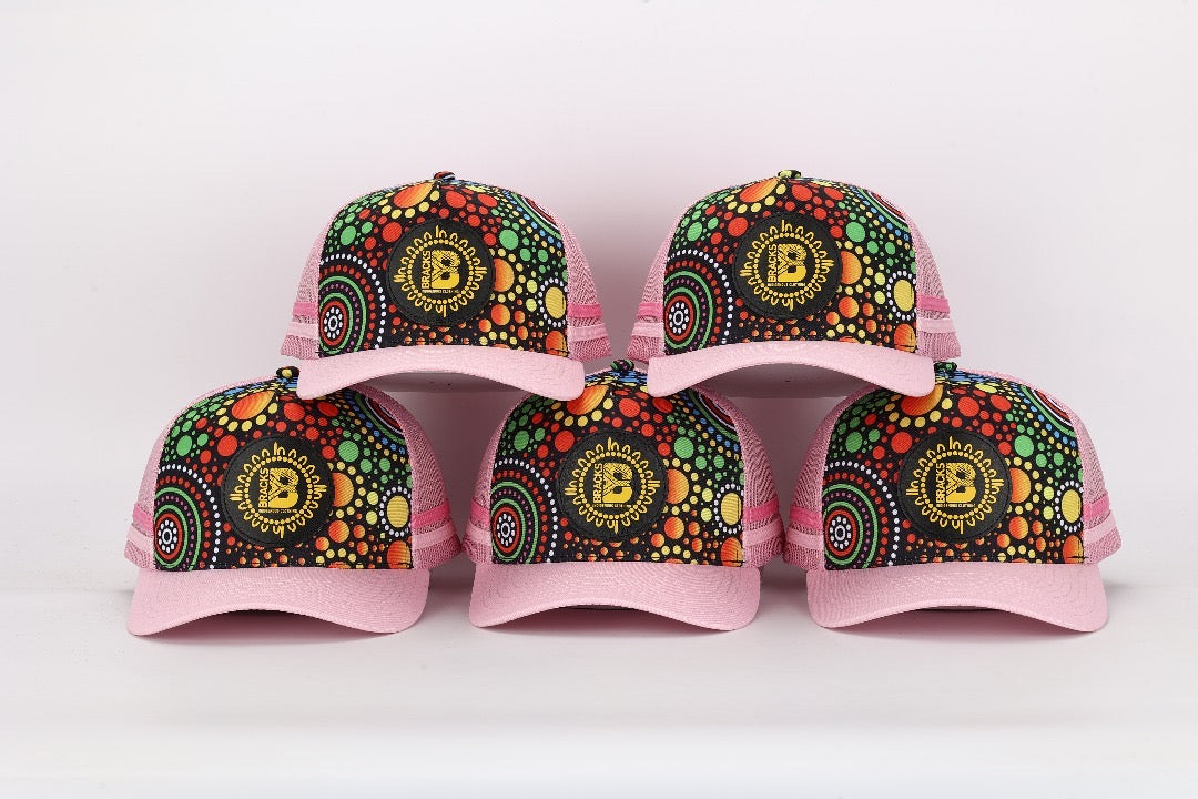 BRACKS UP Pink Truckers cap