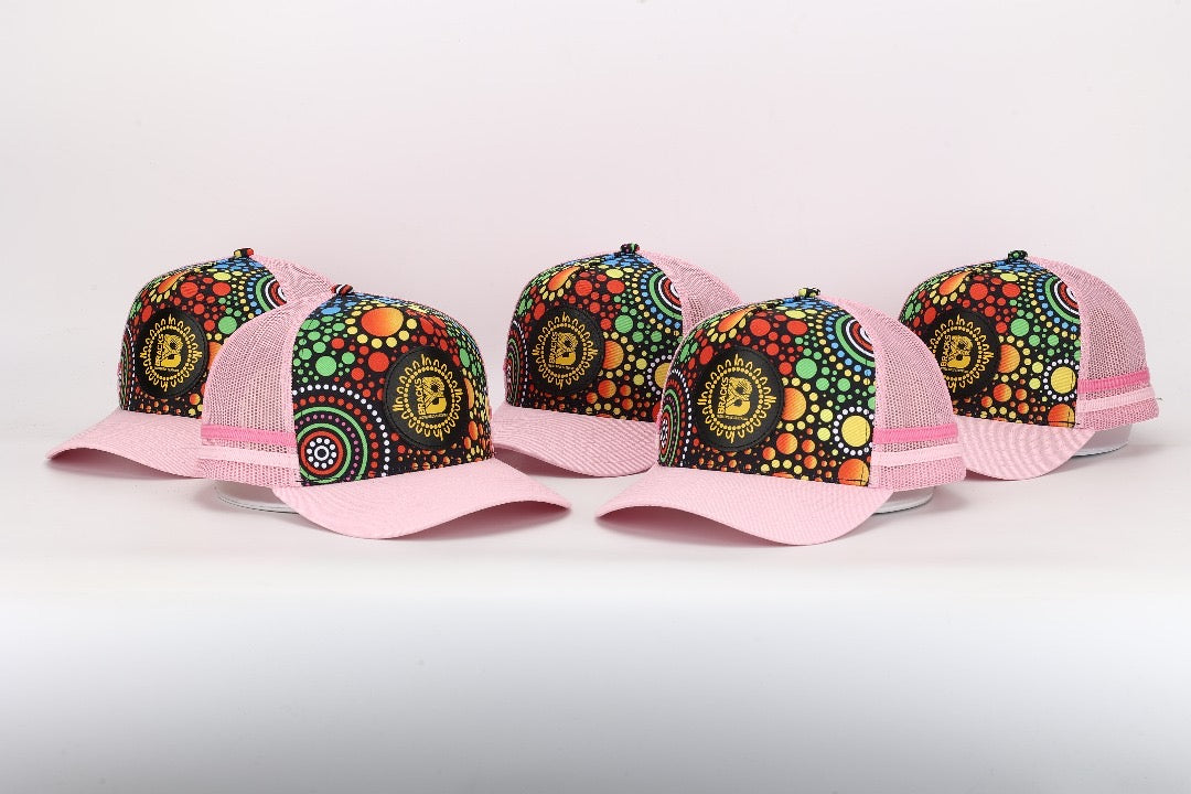 BRACKS UP Pink Truckers cap
