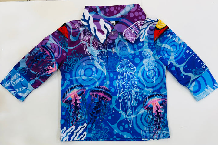 Neon Tides Kids Fishing Shirt