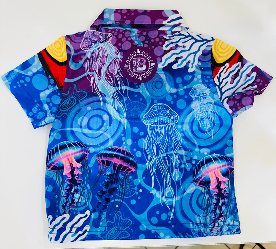 Neon Tides Kids Polo