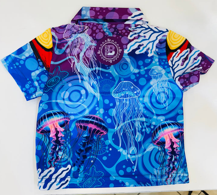 Neon Tides Kids Polo