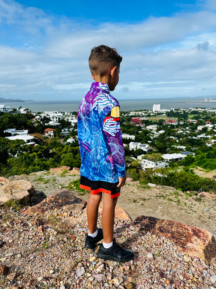 Neon Tides Kids Fishing Shirt